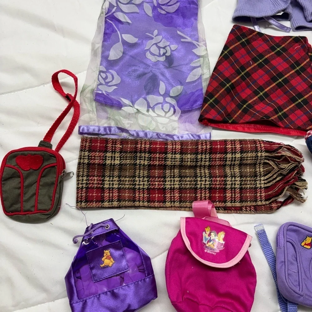 Bundle Doll Clothing, Accessories- bags, backpacks, purses hats, scarves Set 18”